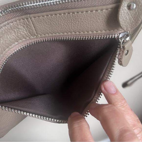 Befen Crossbody Genuine Leather Light Beige Pink Purse - Picture 8 of 10